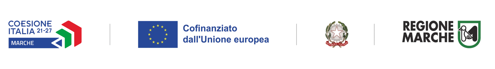 Coesione Italia 21-27 Marche · Cofinanziato dall'Unione Europea · Repubblica Italiana · Regione Marche